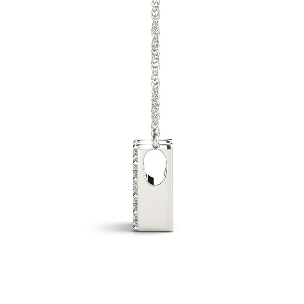 14K White Gold 1/20 Cttw H Initial With 0.06 TCW Diamond (I3 H-J)