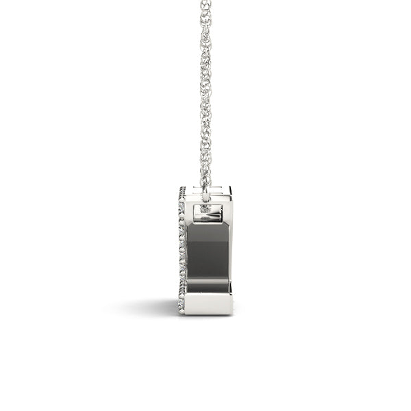 14K White Gold 1/10 Cttw M Initial With 0.07 TCW Diamond (I3 H-J)