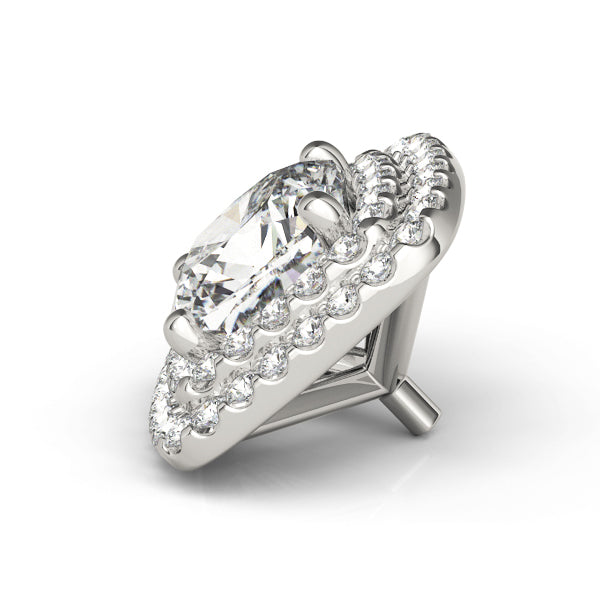14K White Gold Cushion Double Halo Head With 0.74 TCW Diamond (SI1-SI2, G-H)