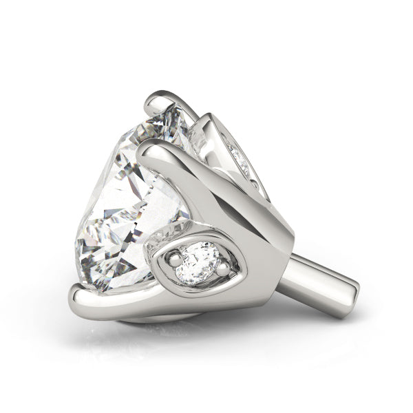 14K White Gold 4 Prong Round Leaf Accent With 0.52 TCW Diamond (SI1-SI2, G-H)