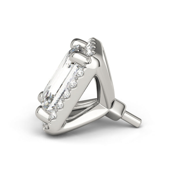 14K White Gold Emerald Cut Halo With 1.09 TCW Diamond (SI1-SI2, G-H)