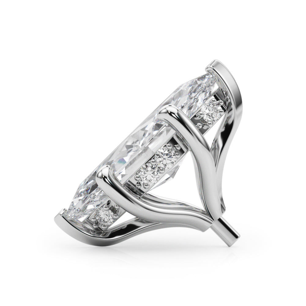 14K White Gold Hidden Halo Head Marquise With 0.05 TCW Diamond (SI1-SI2, G-H)