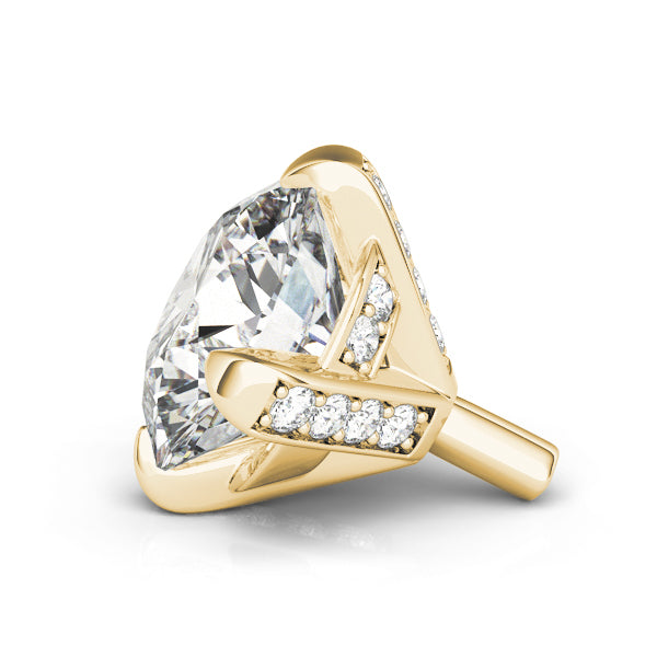14K Yellow Gold Round Pave Head With 1.08 TCW Diamond (SI1-SI2, G-H)
