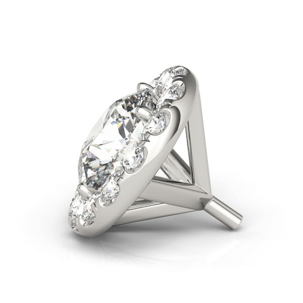 14K White Gold Round Halo With 0.70 TCW Diamond (SI1-SI2, G-H)