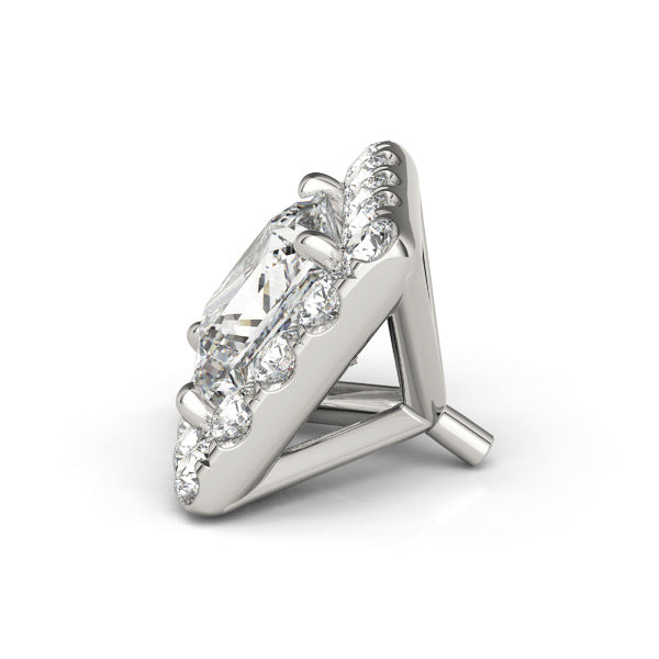 14K White Gold Princess Cut Halo Ring Head With 2.14 TCW Diamond (SI1-SI2, G-H)