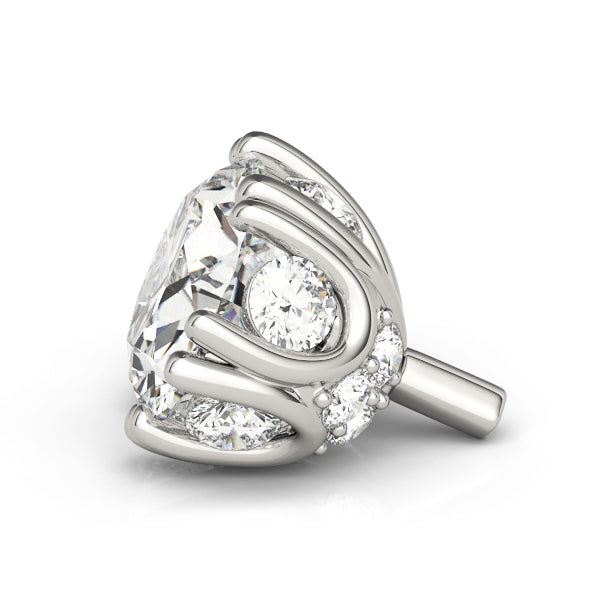 14K White Gold Oval Head Diamond Channel/Pave Ring Head With 2.36 TCW Diamond (SI1-SI2, G-H)