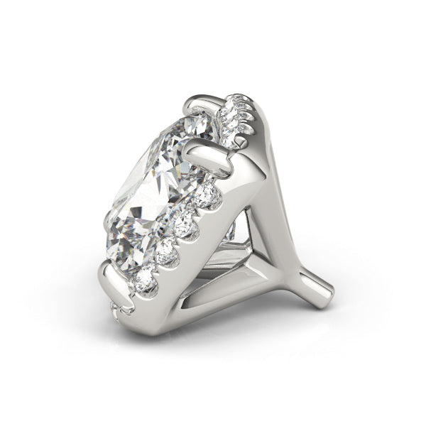 14K White Gold Cushion Halo Ring Head With 2.12 TCW Diamond (SI1-SI2, G-H)