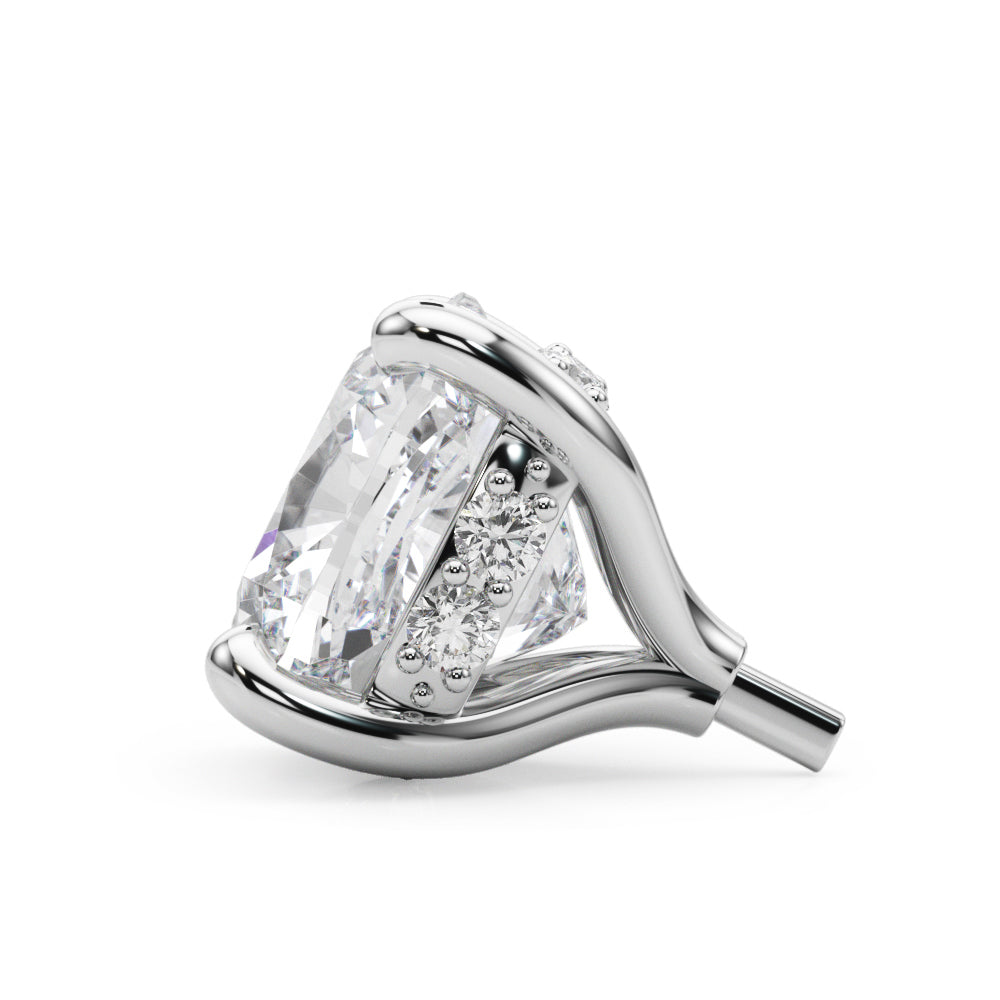 14K White Gold Hidden Halo Cushion Center With 1.04 TCW Diamond (SI1-SI2, G-H)