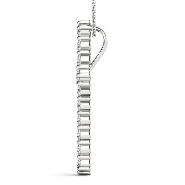 14K White Gold Pendants Religious Crosses With 0.24 TCW Diamond (I3 H-J)