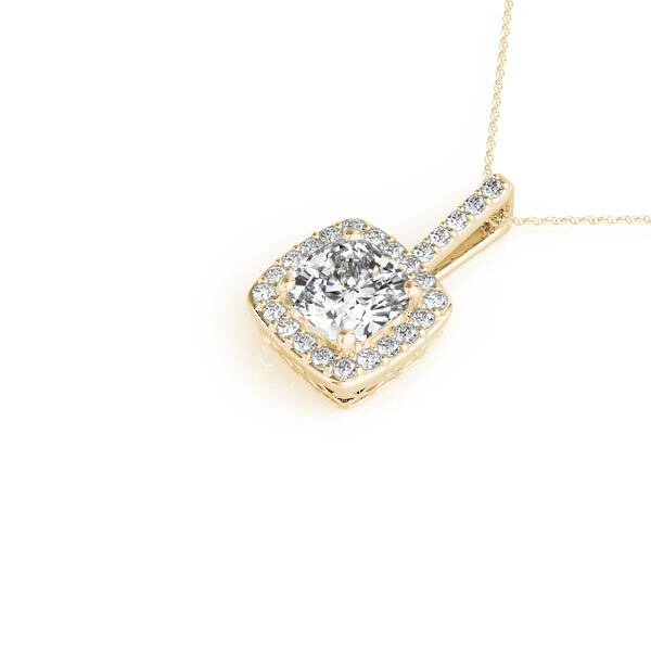 14K Yellow Gold Pendants Halo With 0.21 TCW Diamond (SI2, H-I)