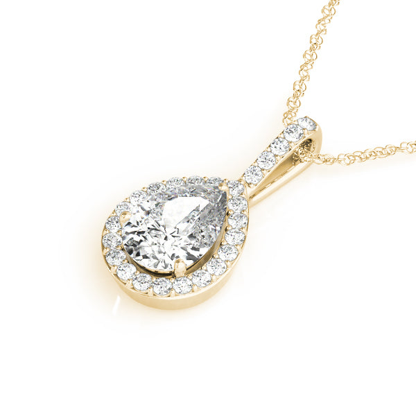 14K Yellow Gold Pendants Halo With 0.51 TCW Diamond (SI1-SI2, G-H)