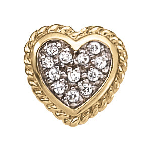 14K White Gold Pendants Heart With 0.24 TCW Diamond (SI2, H-I)