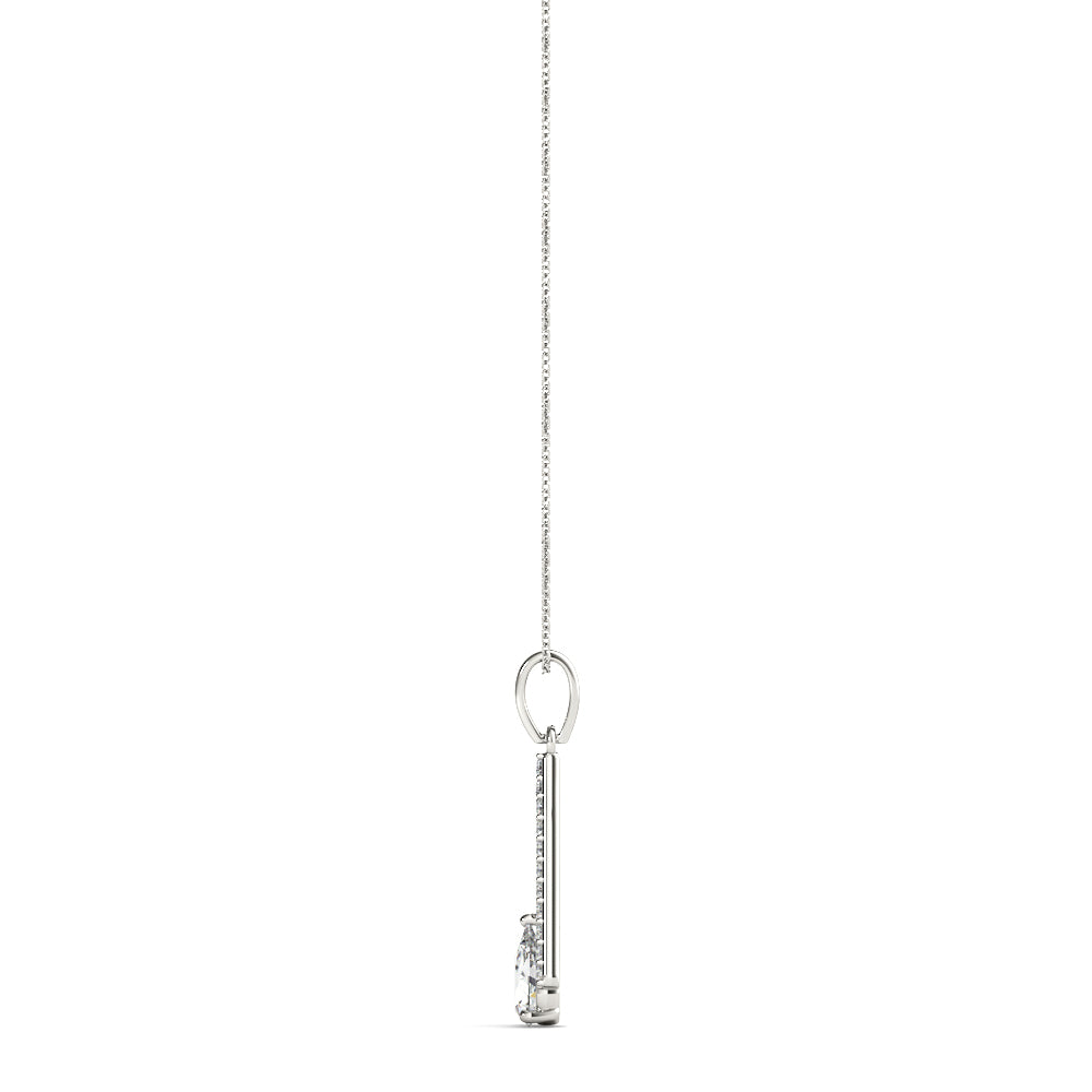 14K White Gold Pear Fashion Pendant With 0.30 TCW Diamond (SI1-SI2, G-H)