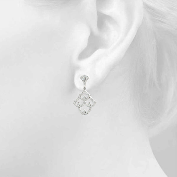 14K White Gold Fashion Earrings With 0.34 TCW Diamond (SI2, H-I)