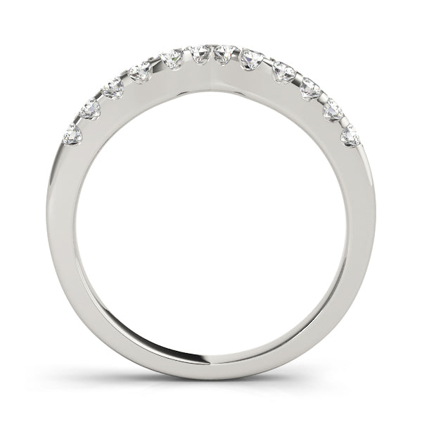 14K White Gold Wedding Bands Curved Bands With 0.33 TCW Diamond (SI1-SI2, G-H)