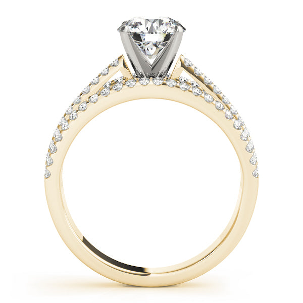 14K Yellow Gold Engagement Rings Multirow With 0.37 TCW Diamond (SI1-SI2, G-H)