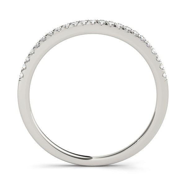 14K White Gold Wedding Bands Prong Set With 0.14 TCW Diamond (SI1-SI2, G-H)