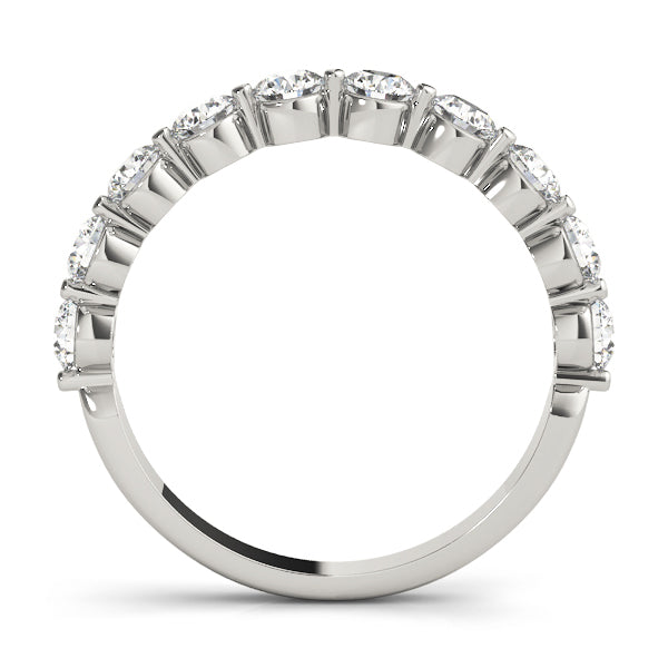 14K White Gold Single Prong Wedding Band With 0.75 TCW Diamond (I1, H-I)