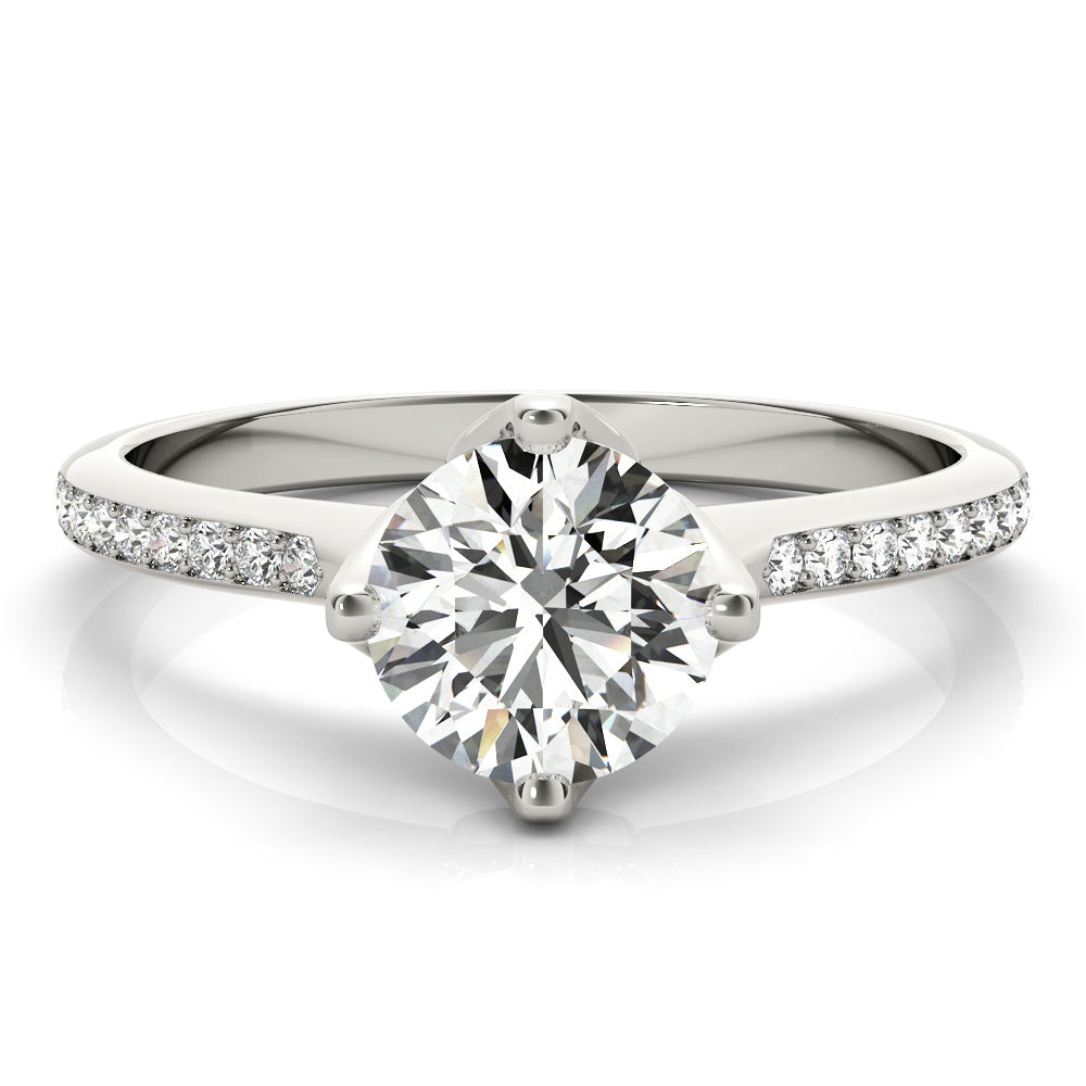 14K White Gold Engagement Ring With 0.87 TCW Diamond (I1, H-I)