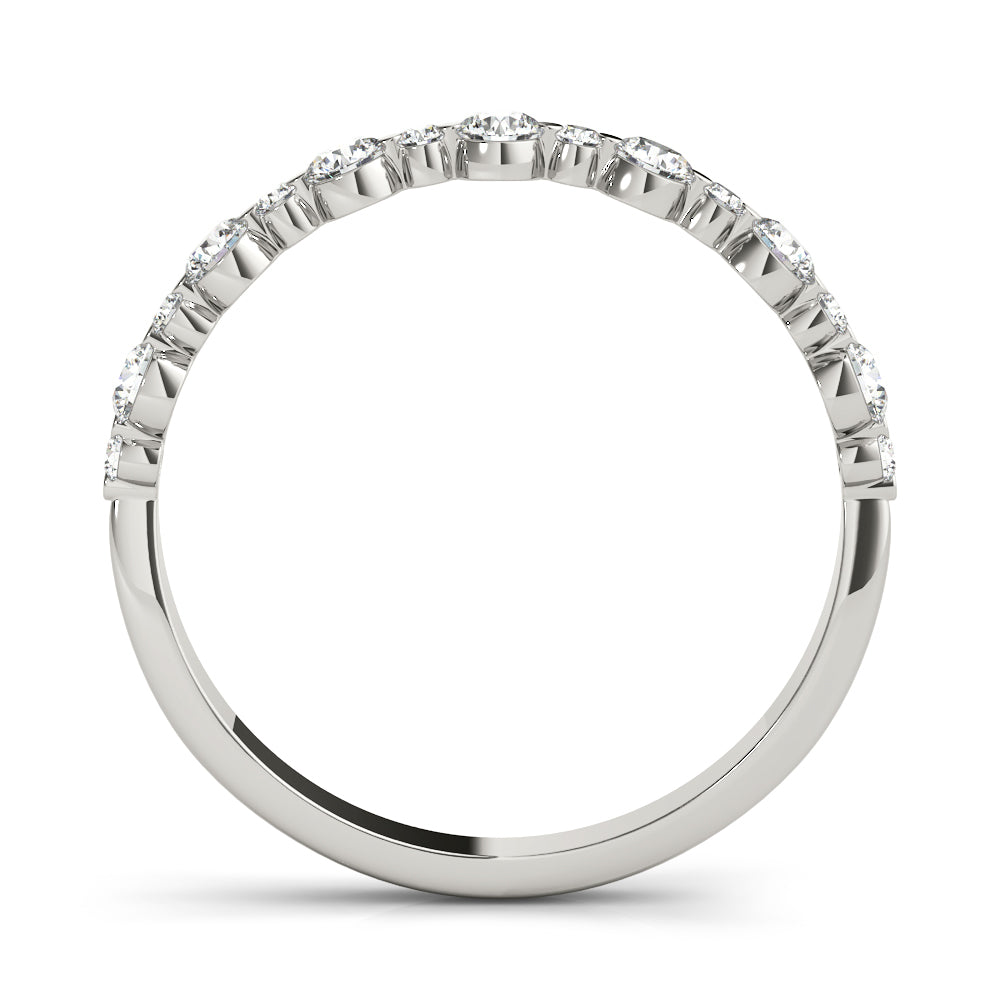 14K White Gold Wedding Band With 0.41 TCW Diamond (I1, H-I)