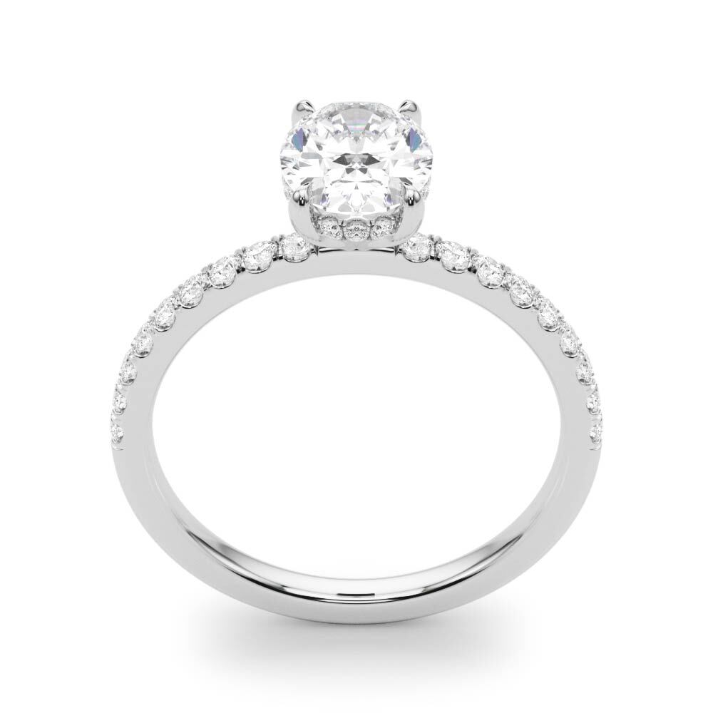 14K White Gold Single Row Emerald Cut Center With 0.28 TCW Diamond (SI1-SI2, G-H)