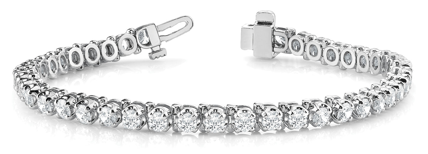 14K White Gold Bracelet In Line Prong Set With 1.12 TCW Diamond (I1, H-I)
