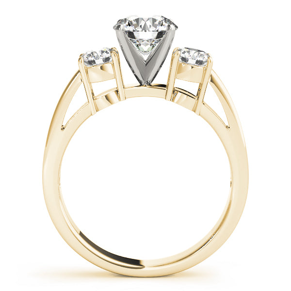 14K Yellow Gold Engagement Rings 3 Stone Round With 0.50 TCW Diamond (SI2, H-I)
