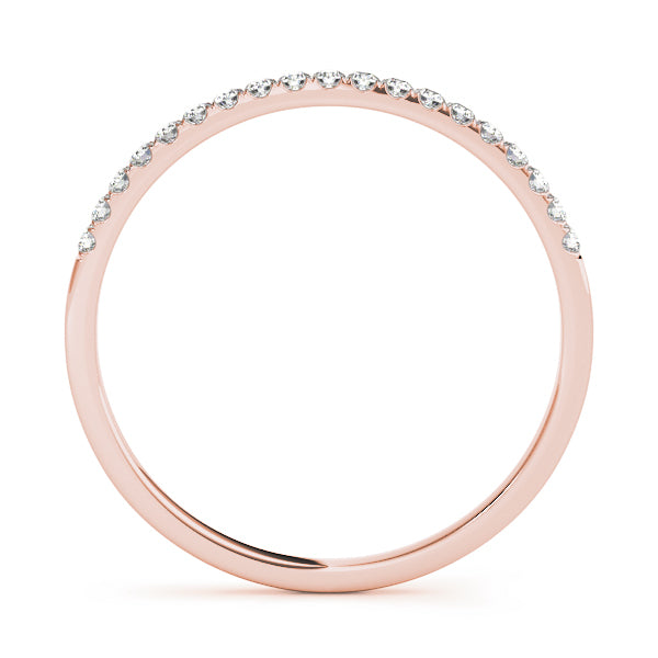 14K Rose Gold Wedding Bands Prong Set With 0.11 TCW Diamond (SI1-SI2, G-H)