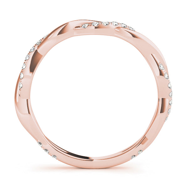 14K Rose Gold Wedding Band With 0.19 TCW Diamond (SI2, H-I)