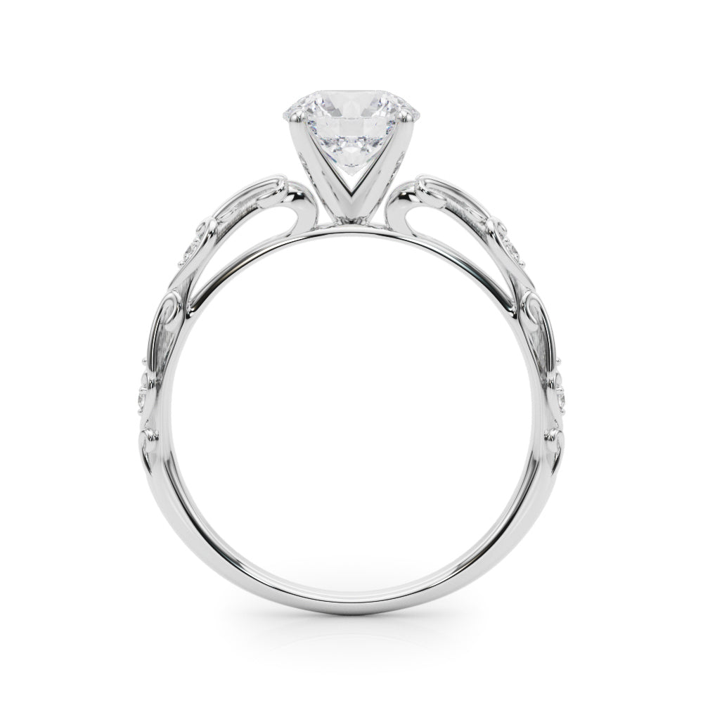 14K White Gold Engagement Ring With 0.03 TCW Diamond (SI1-SI2, G-H)