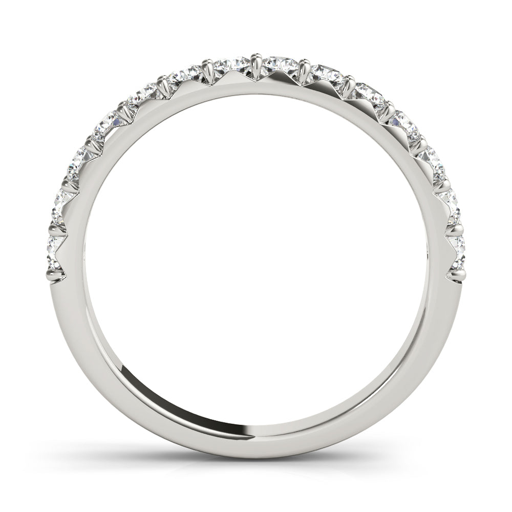 14K White Gold Straight Wedding Band With 0.56 TCW Diamond (I1, H-I)