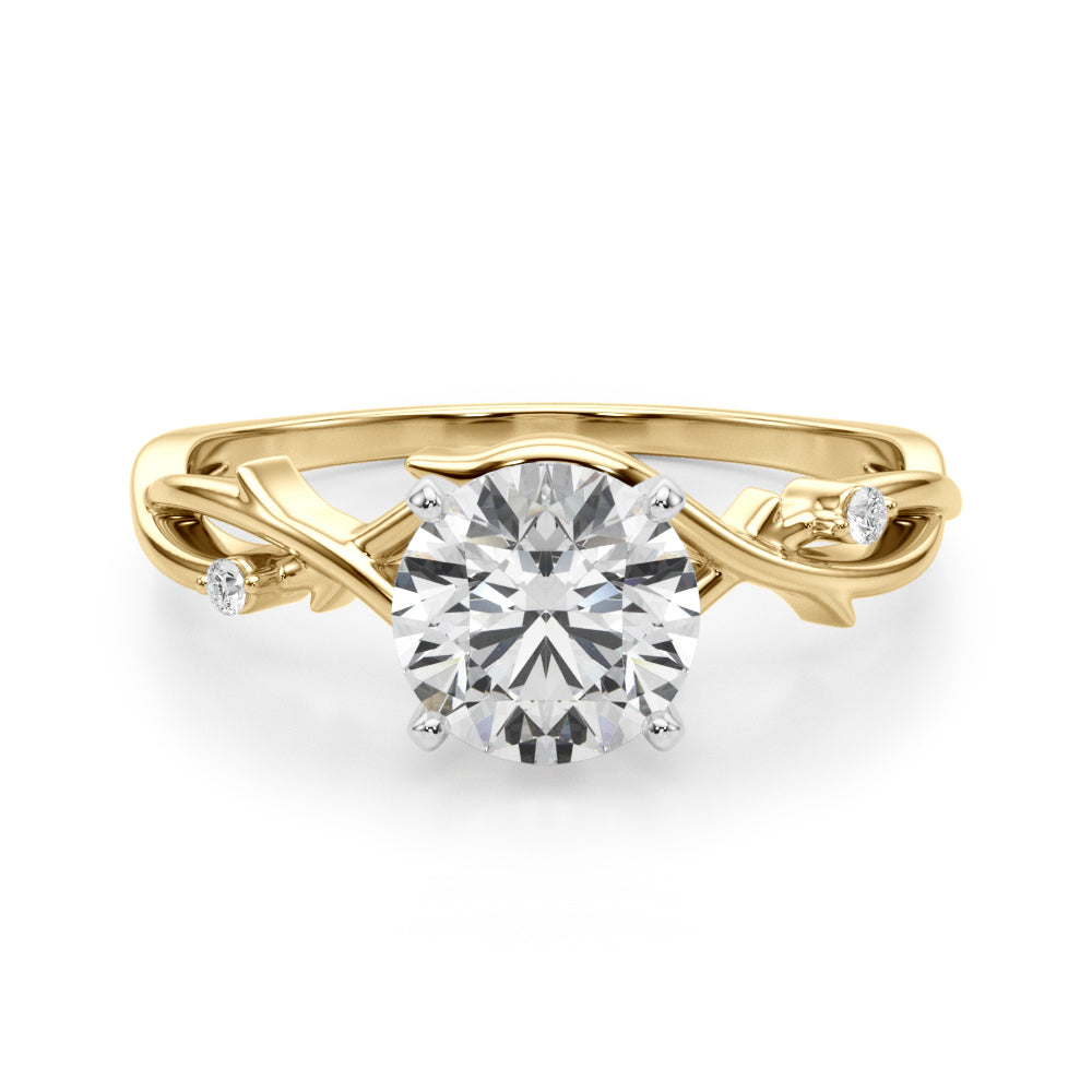 14K Yellow Gold Engagement Rings With 0.02 TCW Diamond (SI1-SI2, G-H)