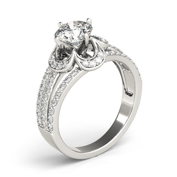 14K White Gold Engagement Rings Multirow With 0.58 TCW Diamond (SI1-SI2, G-H)