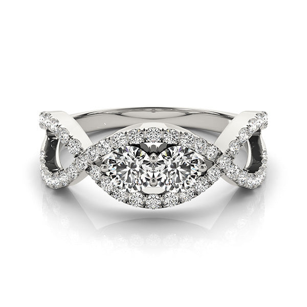 14K White Gold Two Stone Ring With 1.30 TCW Diamond (SI2, H-I)