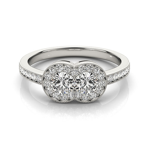 14K White Gold Two Stone Ring With 0.77 TCW Diamond (SI2, H-I)