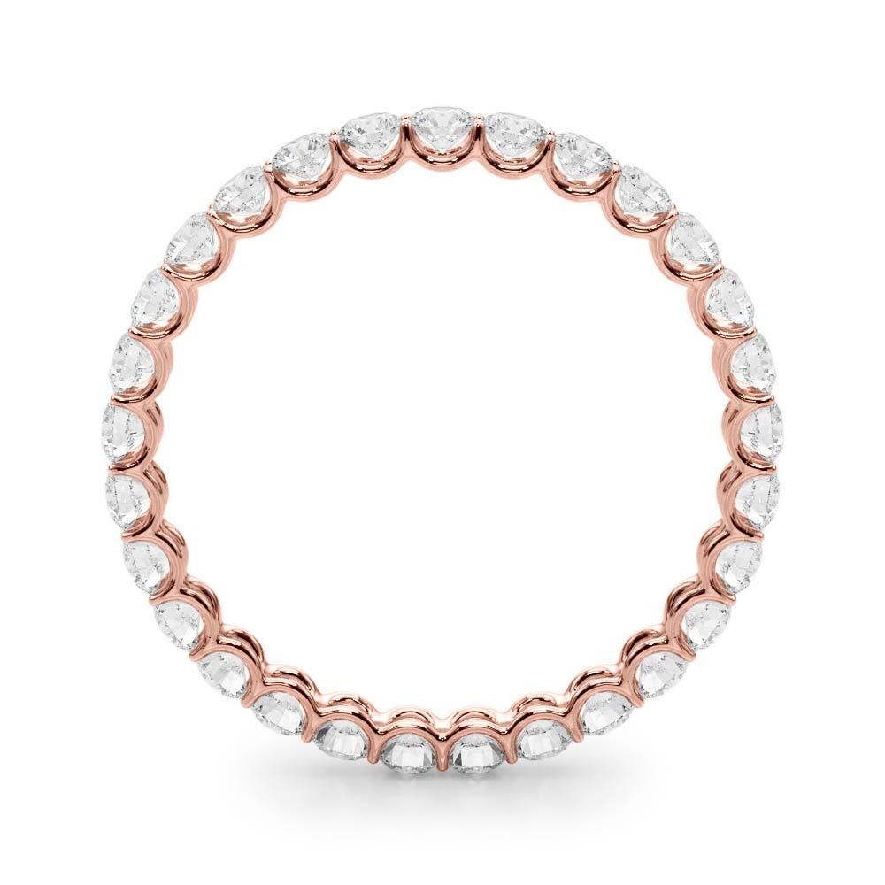14K Rose Gold U Prong Eternity Wedding Band With 1.20 TCW Diamond (SI1-SI2, G-H)