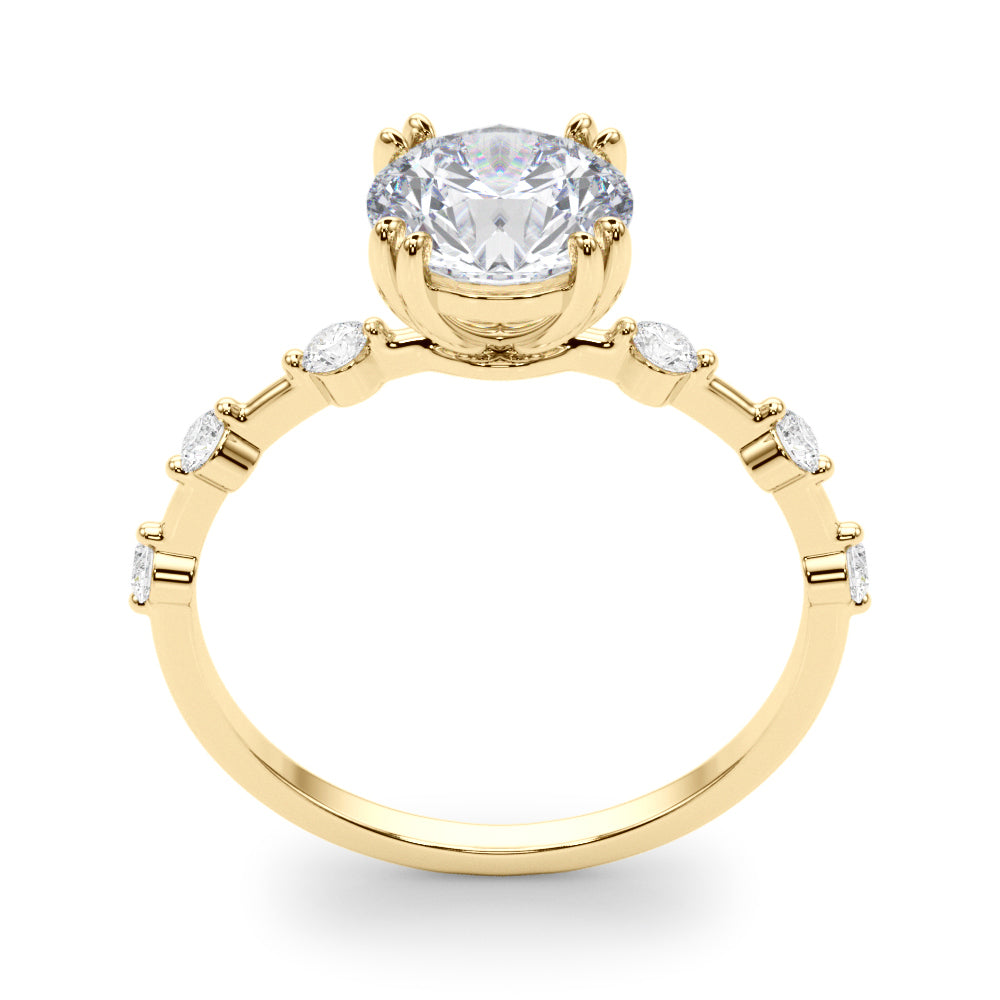 14K Yellow Gold Engagement Ring With 0.18 TCW Diamond (SI1-SI2, G-H)