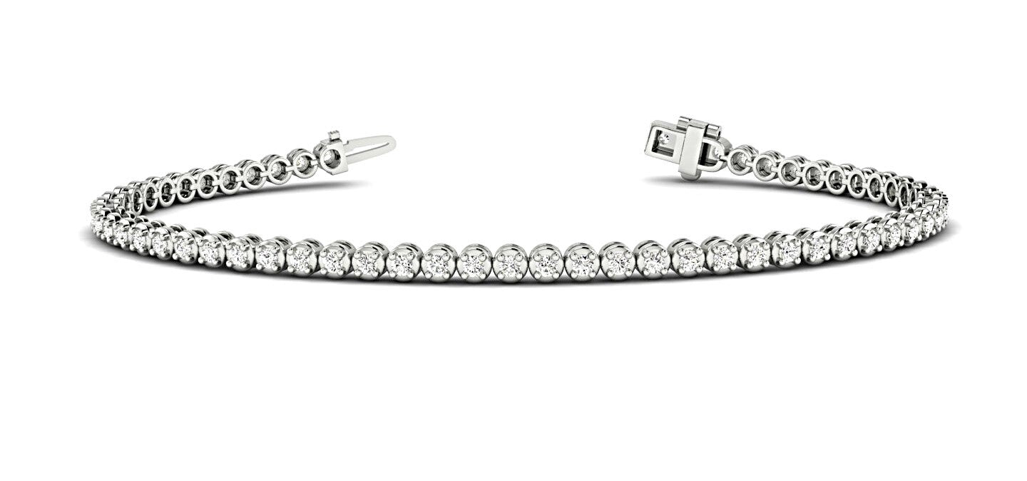 14K White Gold Tennis Bracelet With 1.18 TCW Diamond (I1, H-I)