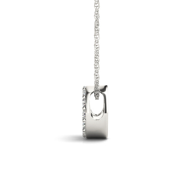 14K White Gold 1/20 Cttw O Initial With 0.06 TCW Diamond (I3 H-J)