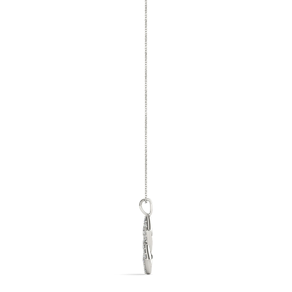 14K White Gold 12mm Star Of David Diamond Pendant With 0.18 TCW Diamond (SI2, H-I)