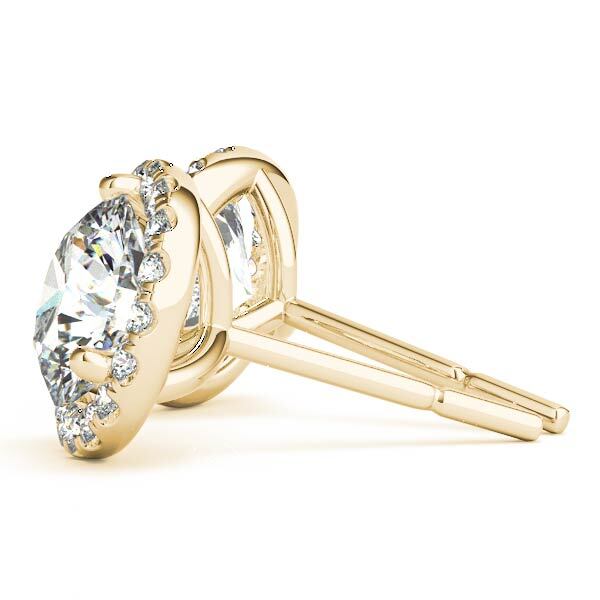 14K Yellow Gold Earrings Halo With 1.36 TCW Diamond (SI2, H-I)