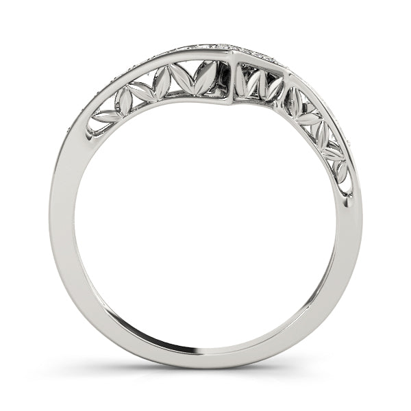 14K White Gold Wedding Bands Curved Bands With 0.25 TCW Diamond (SI1-SI2, G-H)