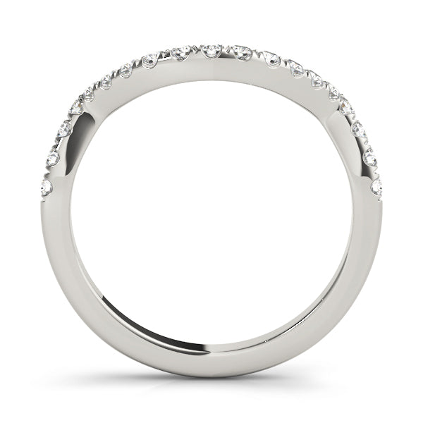 14K White Gold Wedding Bands Curved Bands With 0.20 TCW Diamond (SI1, G)