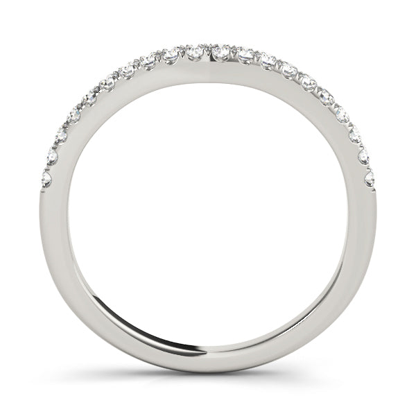 14K White Gold Wedding Bands Curved Bands With 0.15 TCW Diamond (SI1-SI2, G-H)
