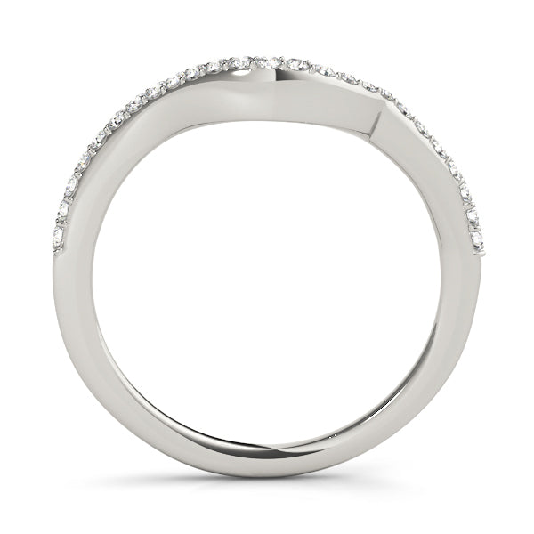 14K White Gold Wedding Bands Curved Bands With 0.25 TCW Diamond (SI1-SI2, G-H)