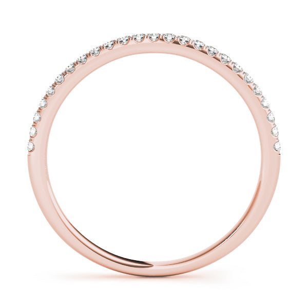 14K Rose Gold Wedding Bands Prong Set With 0.13 TCW Diamond (SI2, H-I)