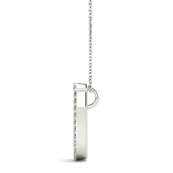 14K White Gold Diamond Initial With 0.11 TCW Diamond (SI1, G)