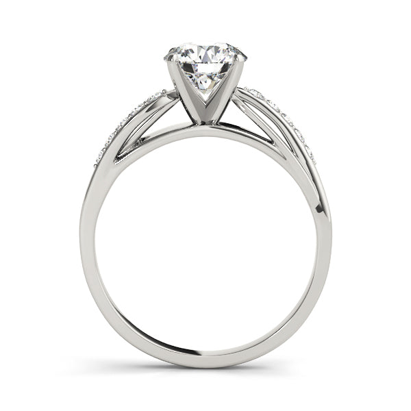 14K White Gold Engagement Rings Bypass With 0.10 TCW Diamond (SI1-SI2, G-H)