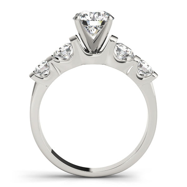 14K White Gold Engagement Rings Single Row Prong Set With 0.70 TCW Diamond (SI1-SI2, G-H)