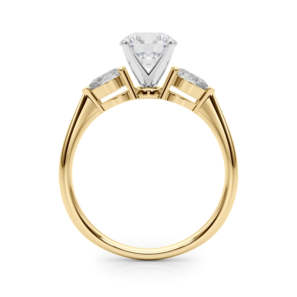 14K Yellow Gold Engagement Rings 3 Stone Pear With 0.40 TCW Diamond (SI1-SI2, G-H)